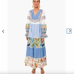 NWT Pineapple Beach Embroidered Maxi Dress